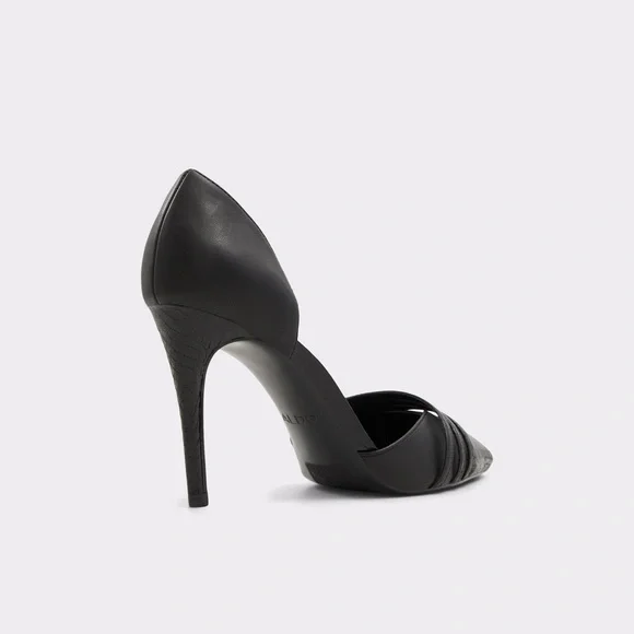 Aldo Caryy Black Faux Leather Snakeskin Stiletto Pump Heels - Picture 3 of 10